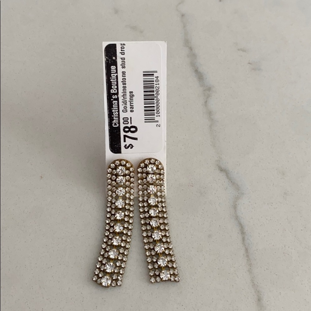 Gold Rhinestone Earrings